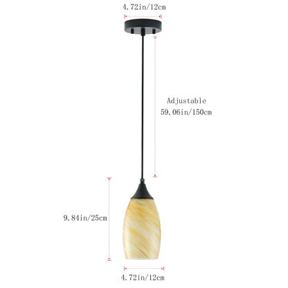 1-Light Modern Art Glass Pendant Marble Shade for Kitchen Island