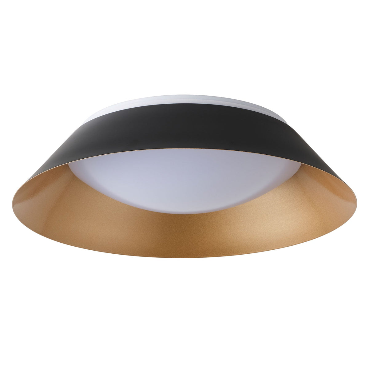 1-Light Black Gold LED Flush Mount Ceiling Light