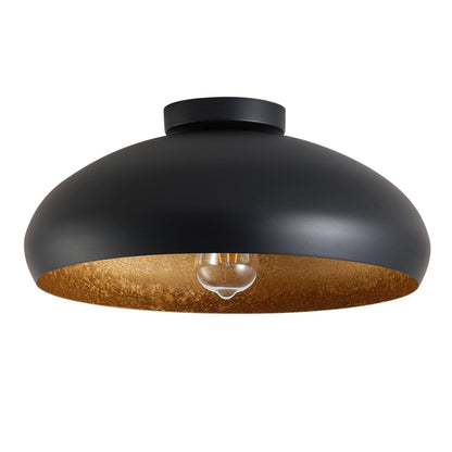 1-Light Sanded Black Semi-Flush Mount