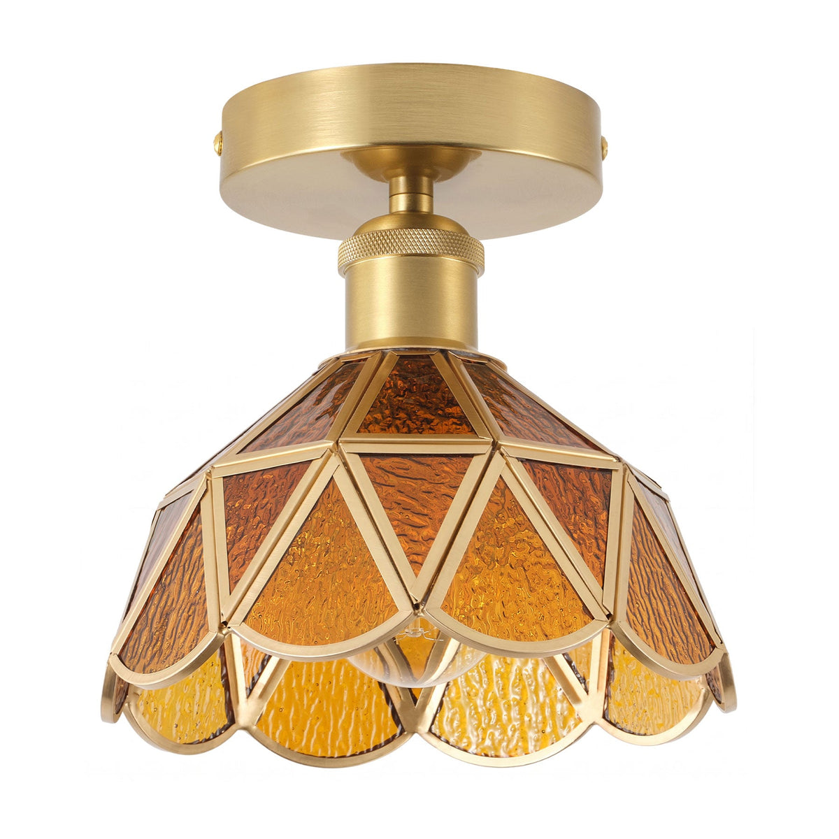 1-Light Brass Flower Ceiling Light for Bedroom