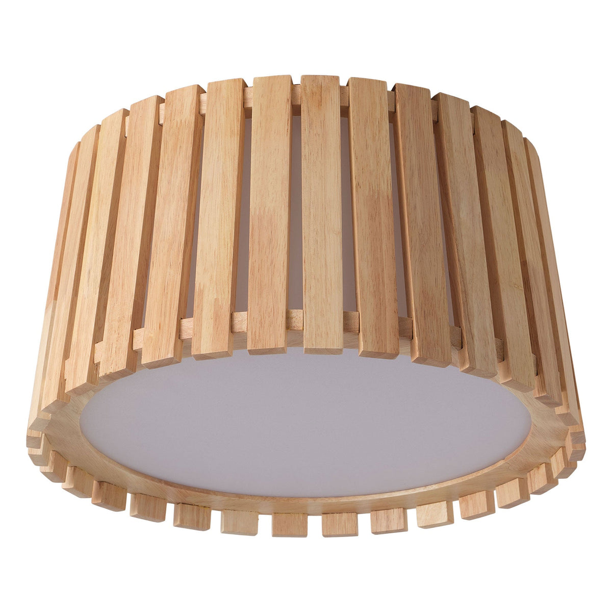 3-Light Farmhouse Natural Wood Flush Mount Light