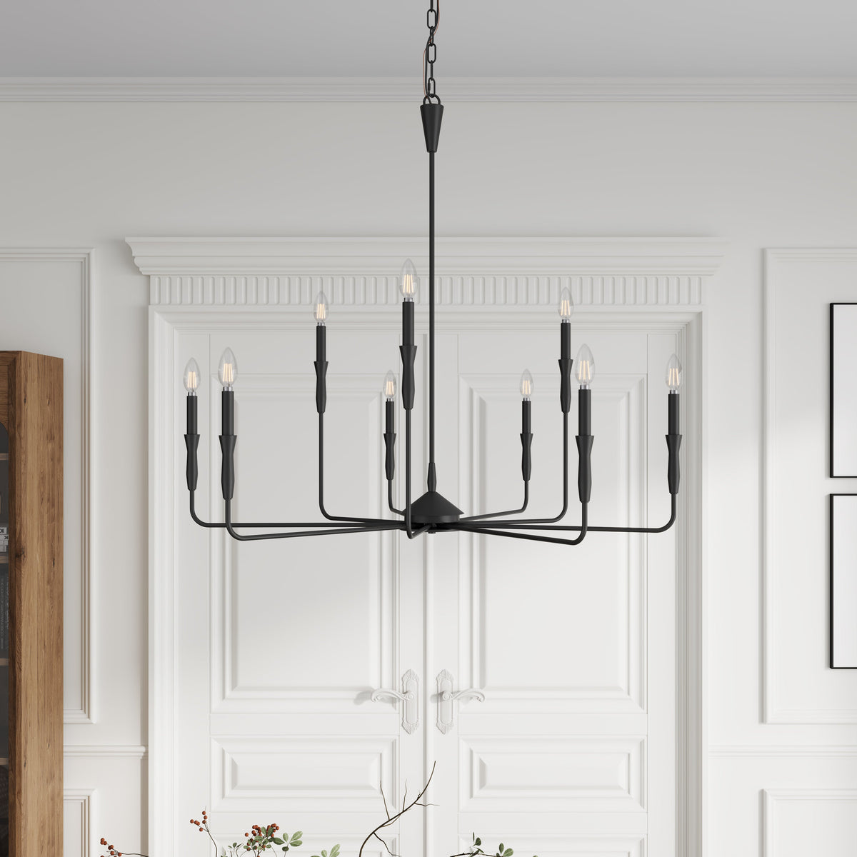 6-Lights & 9-Lights & 16-Lights Small Fresh Candle Shaped Dimmable Chandelier