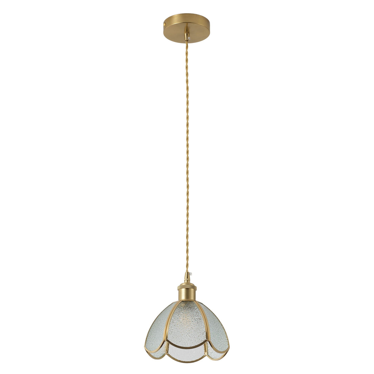 1 Light Flower Clear Glass Small Vintage Pendant Light
