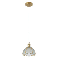 1 Light Flower Clear Glass Small Vintage Pendant Light
