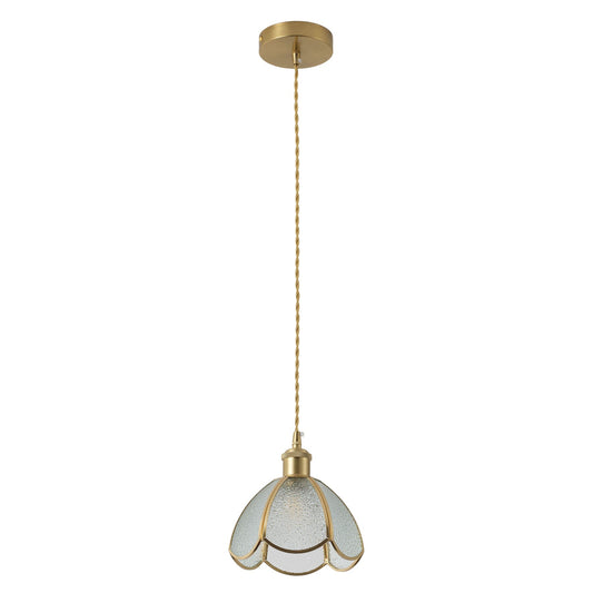 1 Light Flower Clear Glass Small Vintage Pendant Light