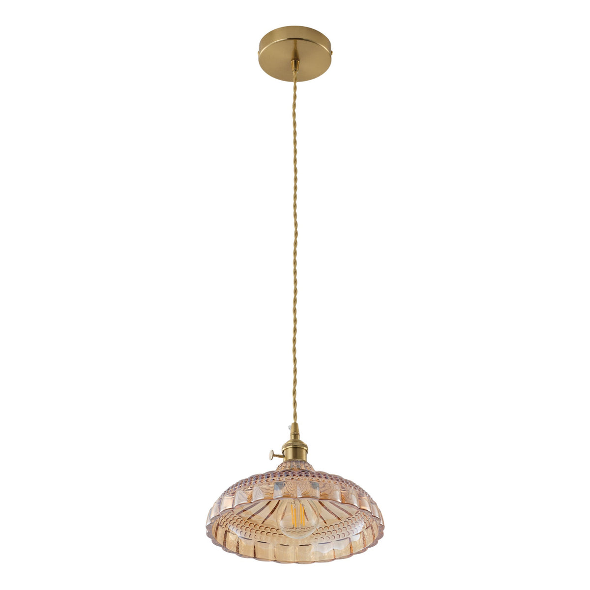 1-Light Vintage Glass Pendant Light Kitchen Island Lighting