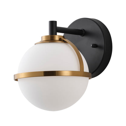 Modern Minimalist Vanity Light Dewdrop Black And Gold Globe Frosted Glass For Bathroom