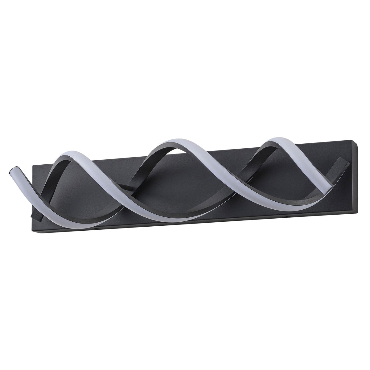 1-Light Black & Gold Wave LED Bathroom Vanity Light
