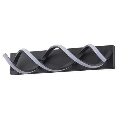 1-Light Black & Gold Wave LED Bathroom Vanity Light