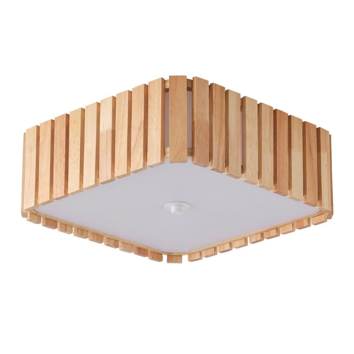 3-Light Wood Slat Flush Mount Ceiling Light
