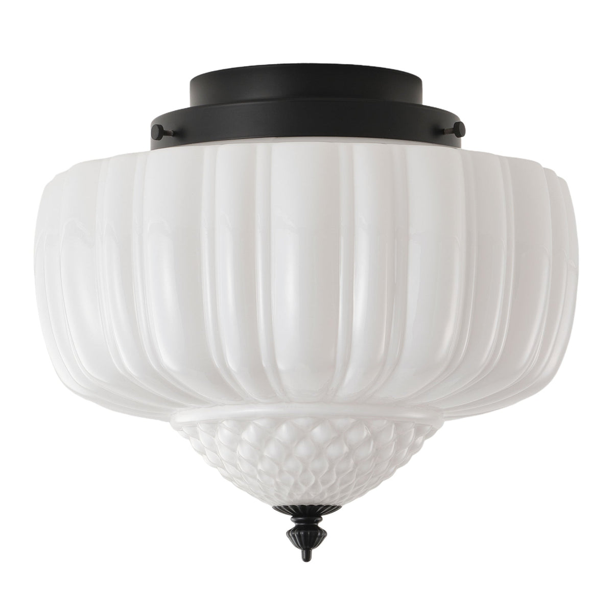 3-Light Farmhouse Fluted Glass Ceiling Light