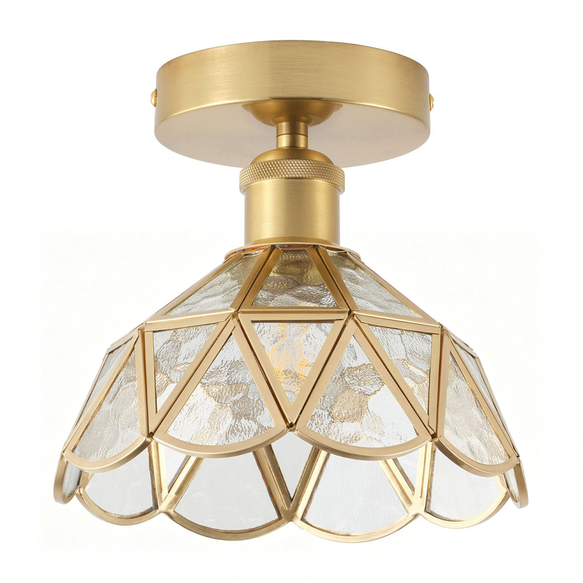 1-Light Brass Flower Ceiling Light for Bedroom