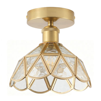 1-Light Brass Flower Ceiling Light for Bedroom