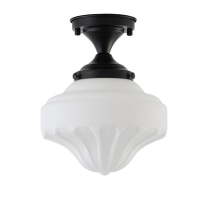1-Light Vintage Schoolhouse Semi Flush Mount Ceiling Light