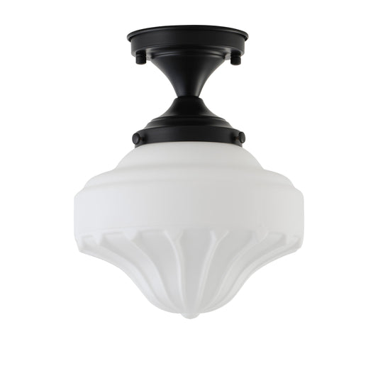 1-Light Vintage Schoolhouse Semi Flush Mount Ceiling Light