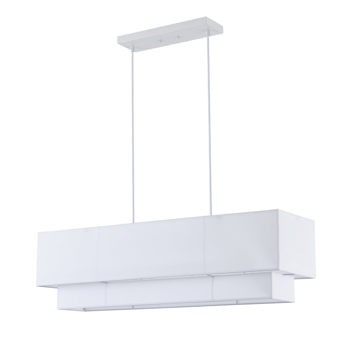 3-Light 35.43'' Oversize Fabric Rectangular Shade Island Lighting