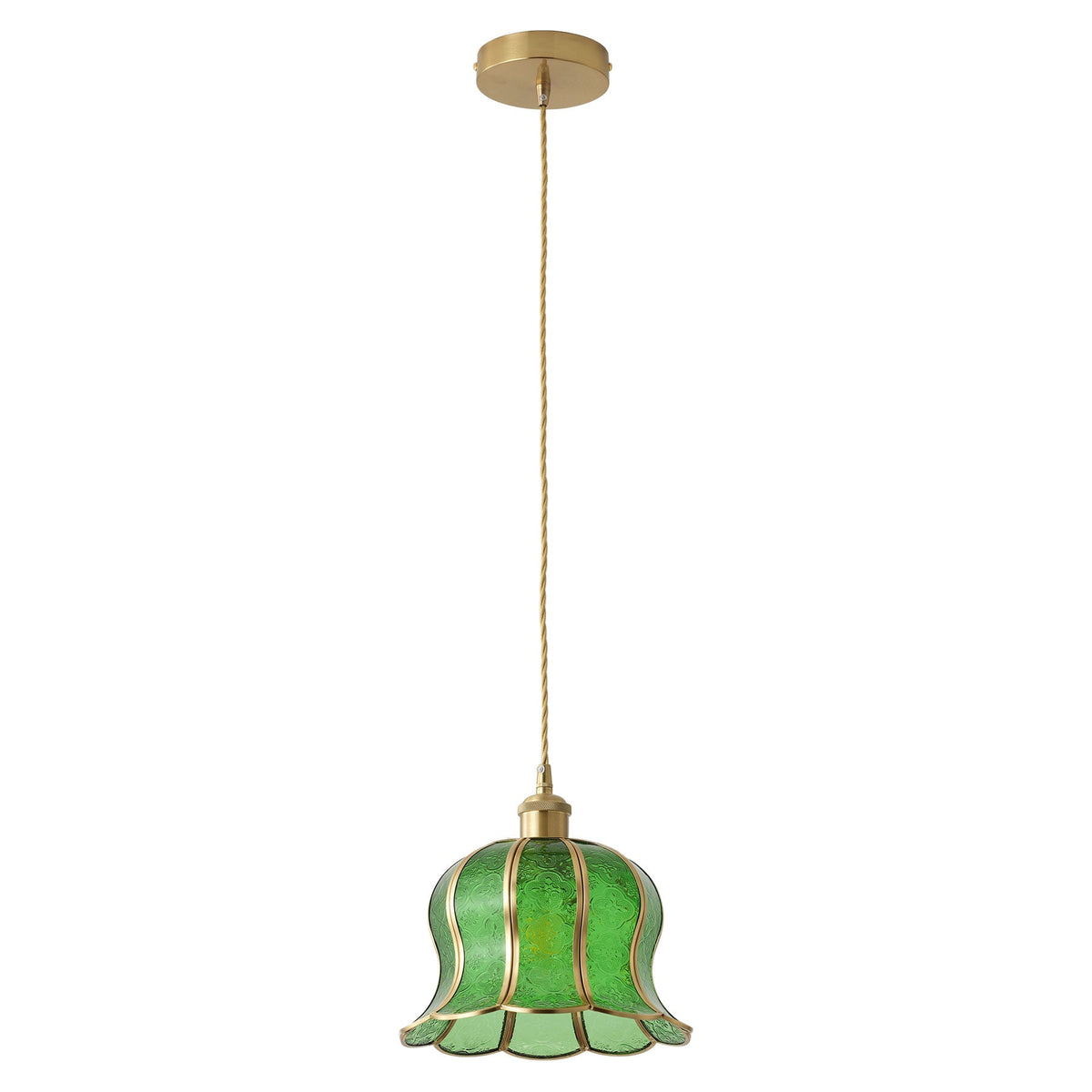 1-Light Tiffany Style Green Glass Kitchen Pendant Light