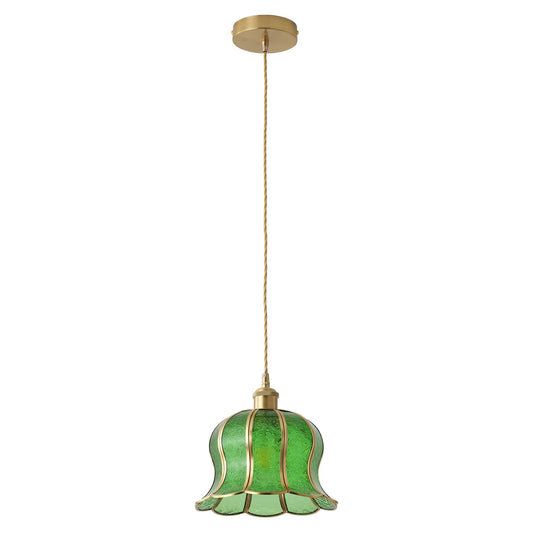 1-Light Tiffany Style Green Glass Kitchen Pendant Light