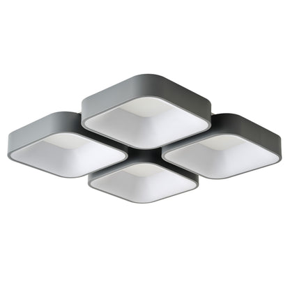 4-Light Modern Style Efficient Dimmable Block Shape LED Flush Mount Lighting