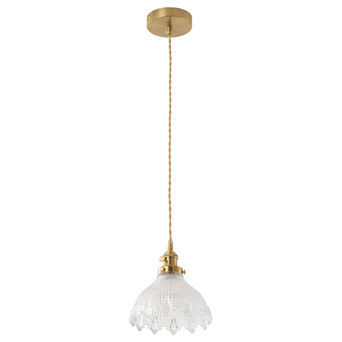 1-Light Clear Glass Mini Pendant Light for Kitchen Island