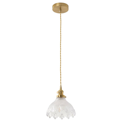 1-Light Clear Glass Mini Pendant Light for Kitchen Island