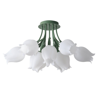 3-Light & 9-Light Flower Bouquet Shape Creative Semi-Flush Mount Lighting
