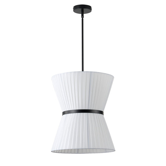 6-Light Creative Design White Pleated Shade Pendant Lighting