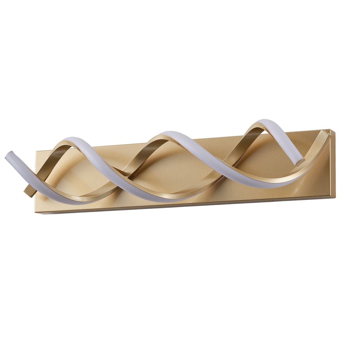 1-Light Black & Gold Wave LED Bathroom Vanity Light