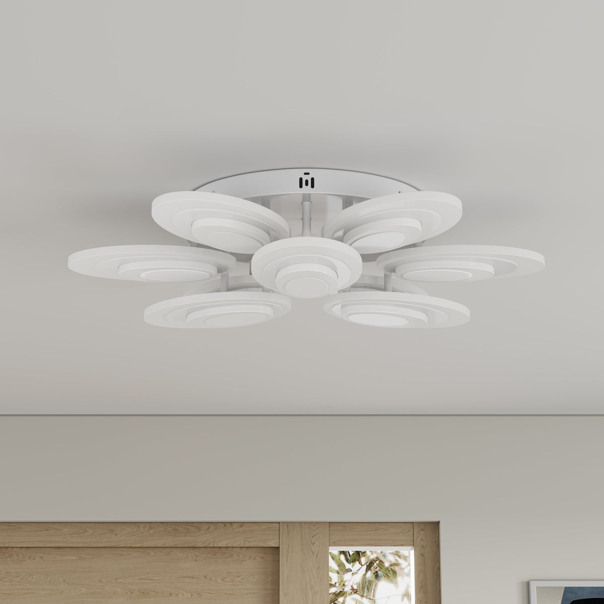 9-Lights Elliptical Petal Shape LED Semi-Flush Mount Lighting