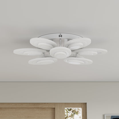 9-Lights Elliptical Petal Shape LED Semi-Flush Mount Lighting