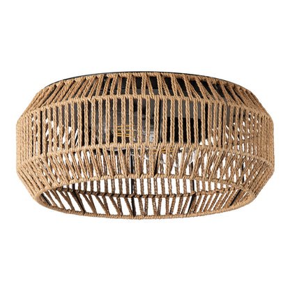 2-Lights String Paper Openwork Round Shade Flush Mount Lighting