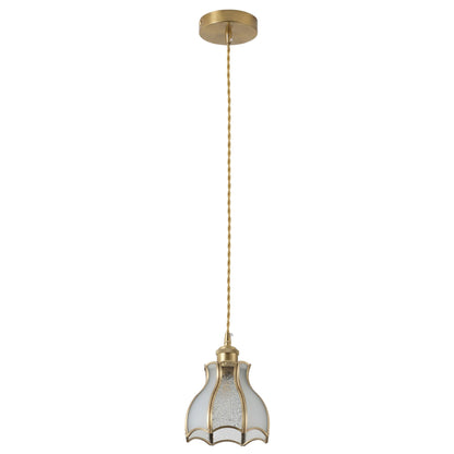 1 Light Petal Glass Pendant Light For Dining Room