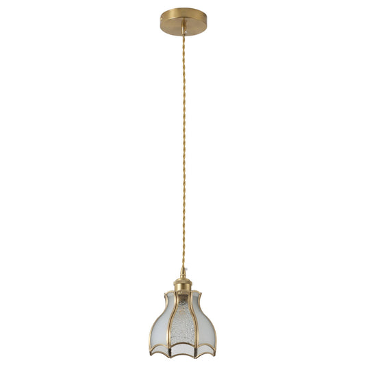1 Light Petal Glass Pendant Light For Dining Room