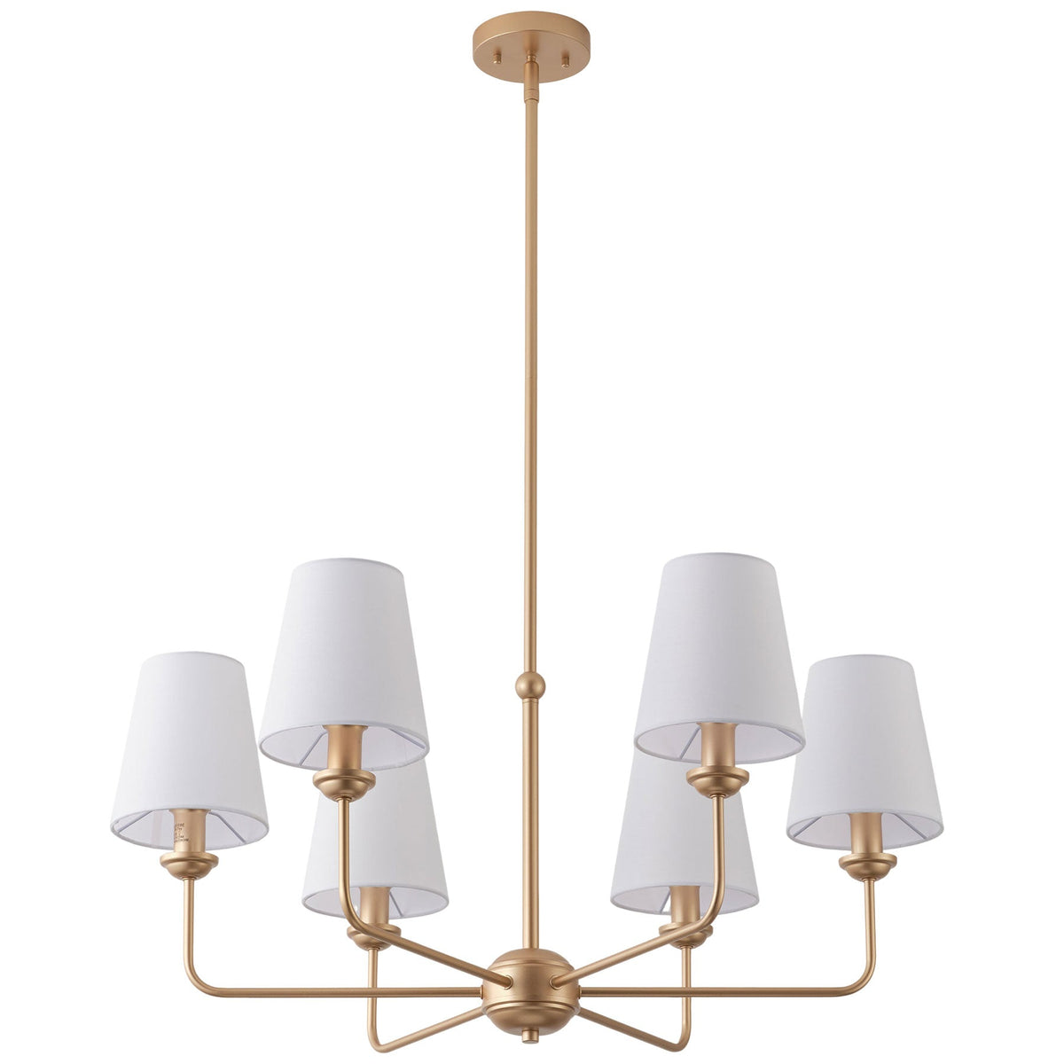 6-Light Modern Farmhouse Chandelier with Fabric Shades