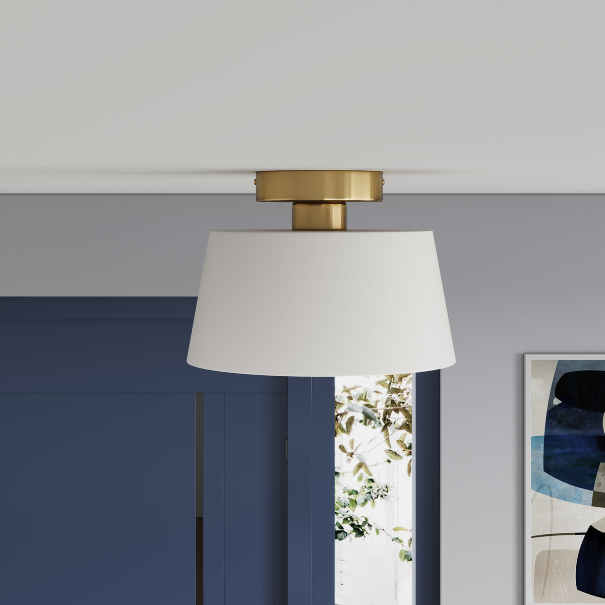 1-Light Modern Simple Style Semi-Flush Mount Lighting