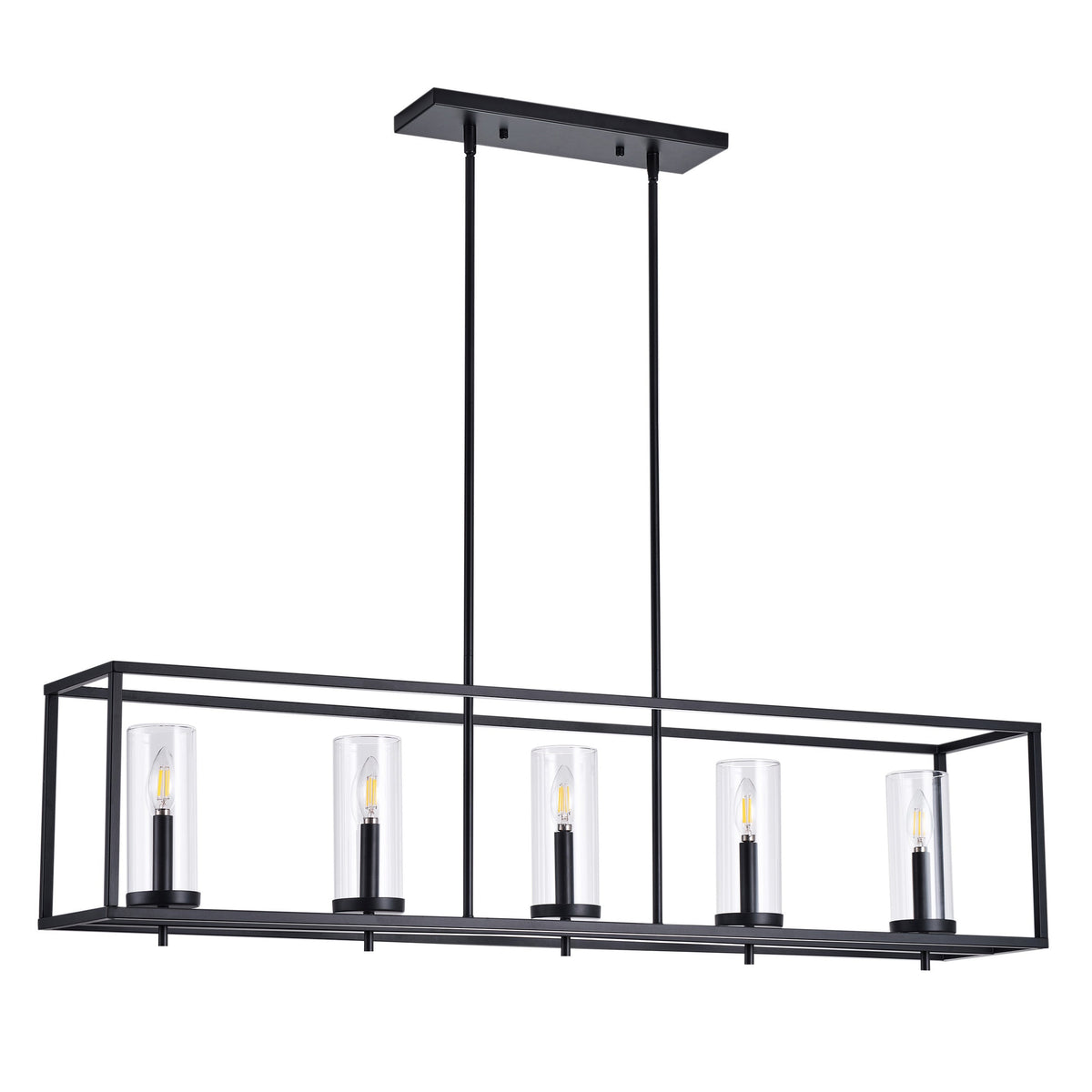 5-Lights Modern Classic Glass Shape Kitchen Island Lights