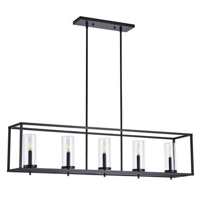 5-Lights Modern Classic Glass Shape Kitchen Island Lights