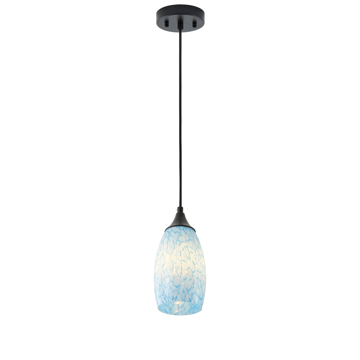1-Light Modern Art Glass Pendant Marble Shade for Kitchen Island