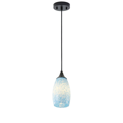 1-Light Modern Art Glass Pendant Marble Shade for Kitchen Island