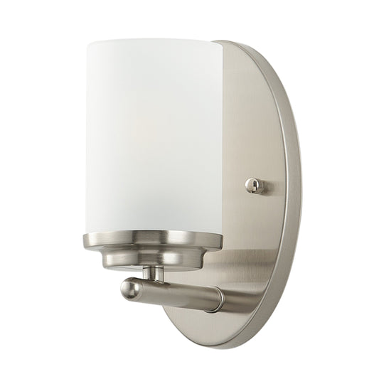 1-Light Clear Light Bites Acid Column Shade Wall Sconces