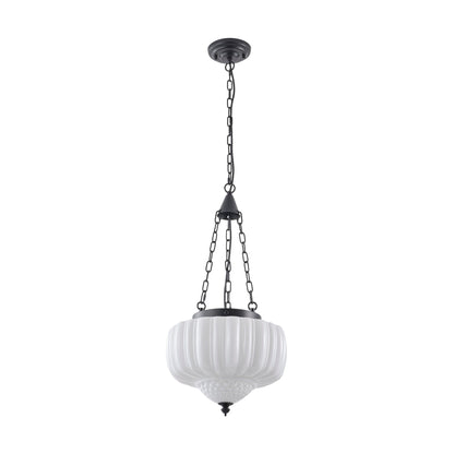 4-Light Vintage Pendant Light With Opal Glass Shade