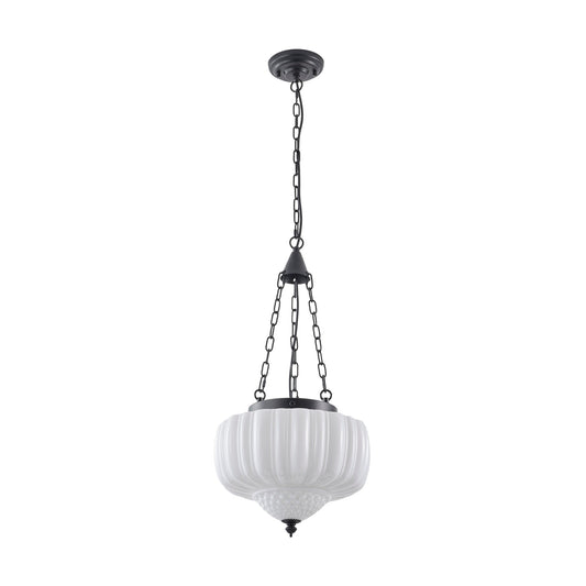 4-Light Vintage Pendant Light With Opal Glass Shade