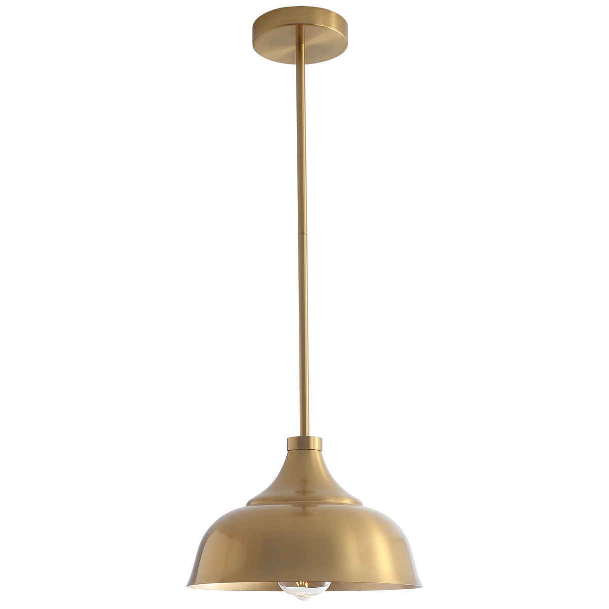 1-Light Gold Dome Shape Pendant Lighting