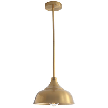 1-Light Gold Dome Shape Pendant Lighting