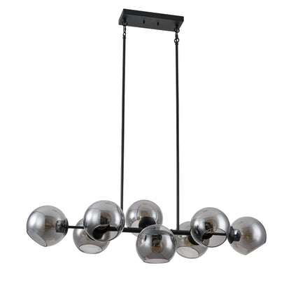 8-Lights Smoke Gray Spherical Kitchen Island Lights