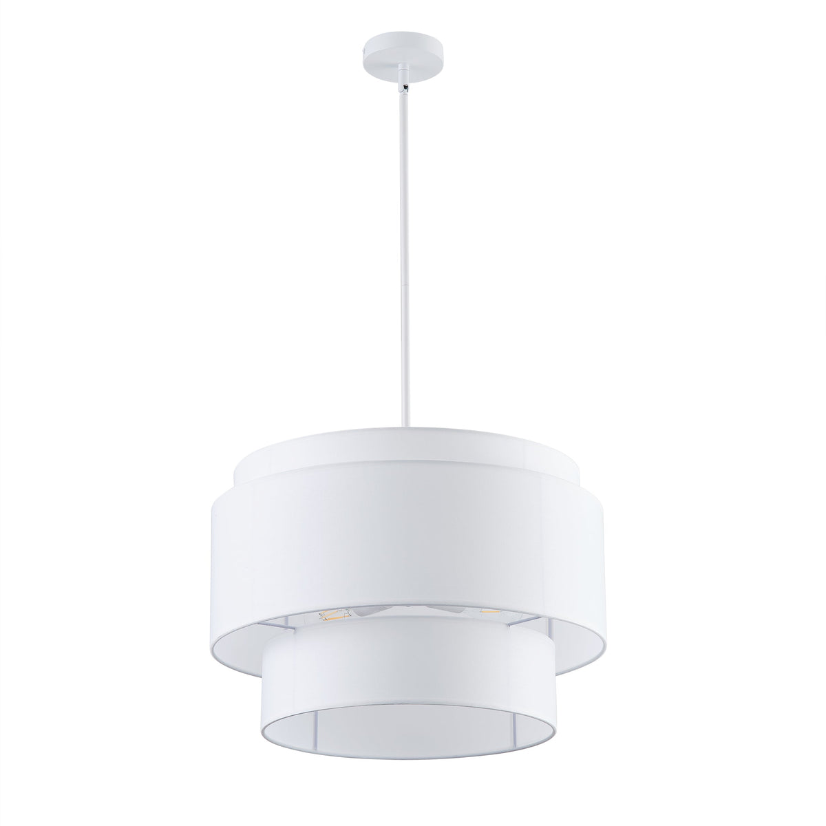 4-Light 21.65''  Oversize Three-Layer Fabric Column Shade Pendant Lighting