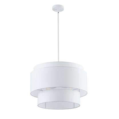 4-Light 21.65''  Oversize Three-Layer Fabric Column Shade Pendant Lighting