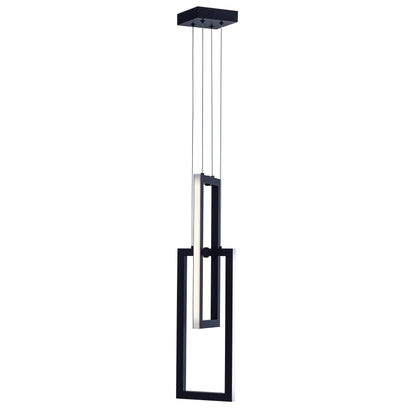 2-Lights Two Rectangle Stacked LED Chandelier