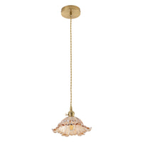 1 Light Amber Glass Pendant Light Vintage Gold Kitchen Island Hanging Light ETL Listed