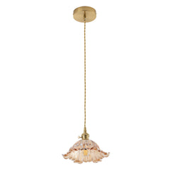 1 Light Amber Glass Pendant Light Vintage Gold Kitchen Island Hanging Light ETL Listed